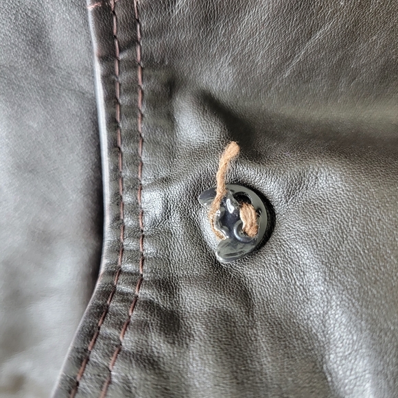 Vintage Mens J Riggings Leather Blazer Dark Brown Size 42 - Picture 16 of 16